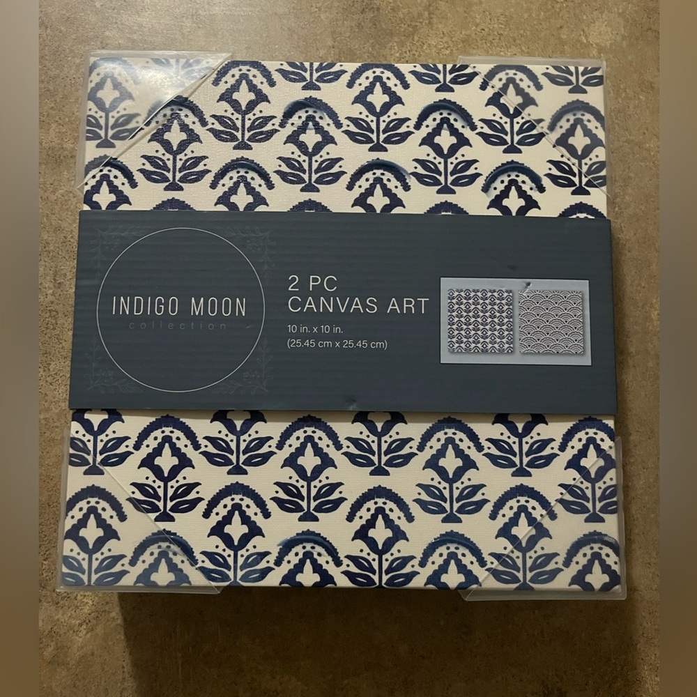 Indigo moon 2 piece canvas art